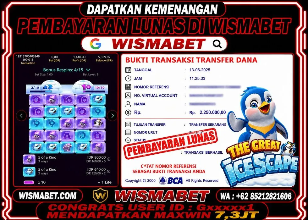 BUKTI KEMENANGAN The great icescape Rp7,300,000- LUNAS
